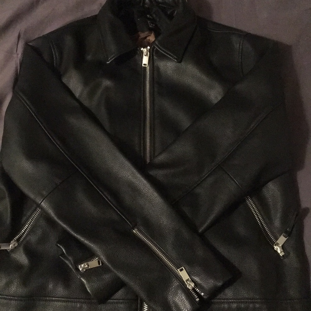 Leather jacket/brown inside from h and m